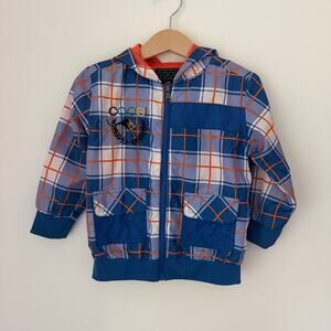 Coogi Boys Plaid Hooded Zip Jacket 3T